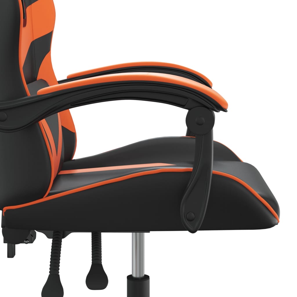 Sedia da Gaming Girevole Nero e Arancione in Similpelle cod mxl 62585