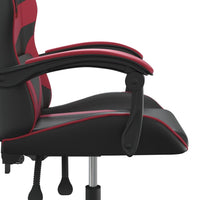 Sedia da Gaming Girevole Nero e Rosso Vino in Similpelle cod mxl 70466