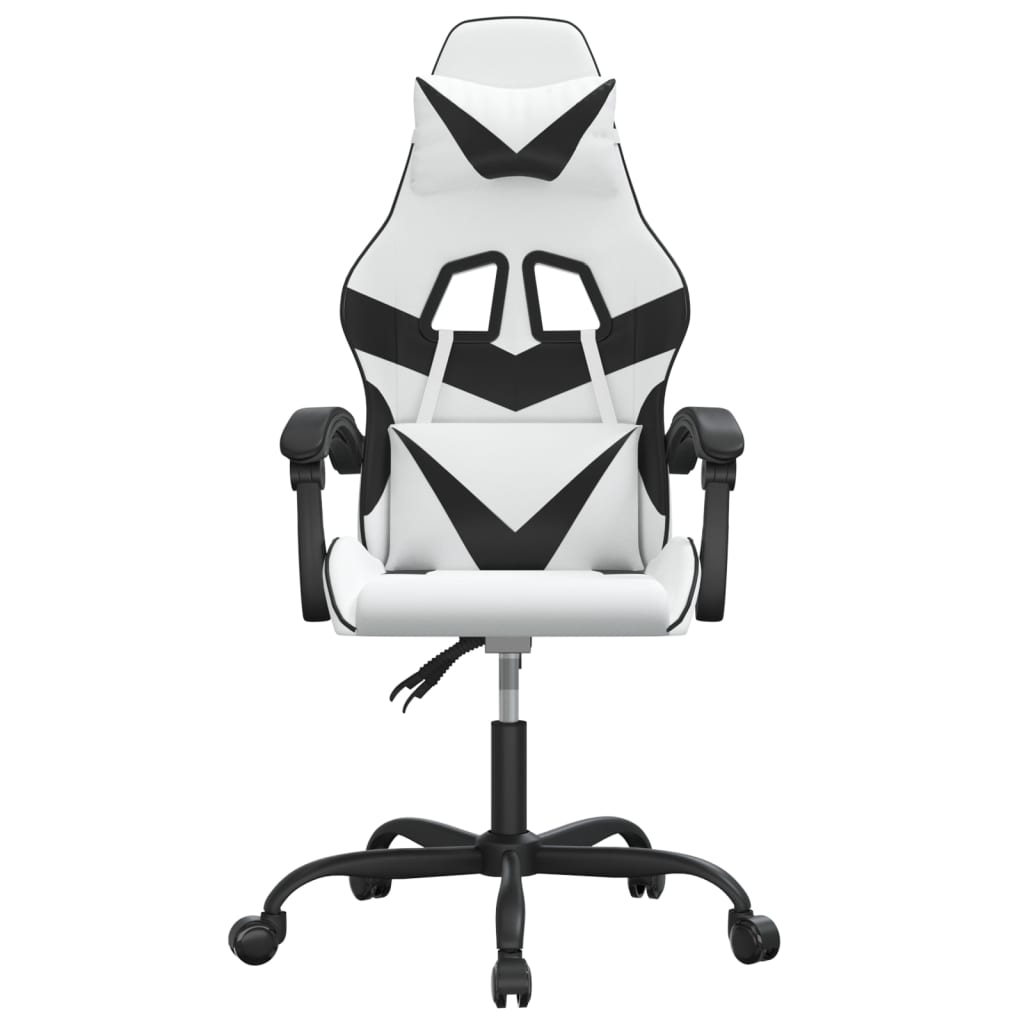 Sedia da Gaming Girevole Bianco e Nero in Similpelle 349553