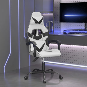 Sedia da Gaming Girevole Bianco e Nero in Similpelle 349553