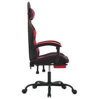 Sedia da Gaming Girevole Poggiapiedi Nero e Rosso Similpelle cod mxl 75803
