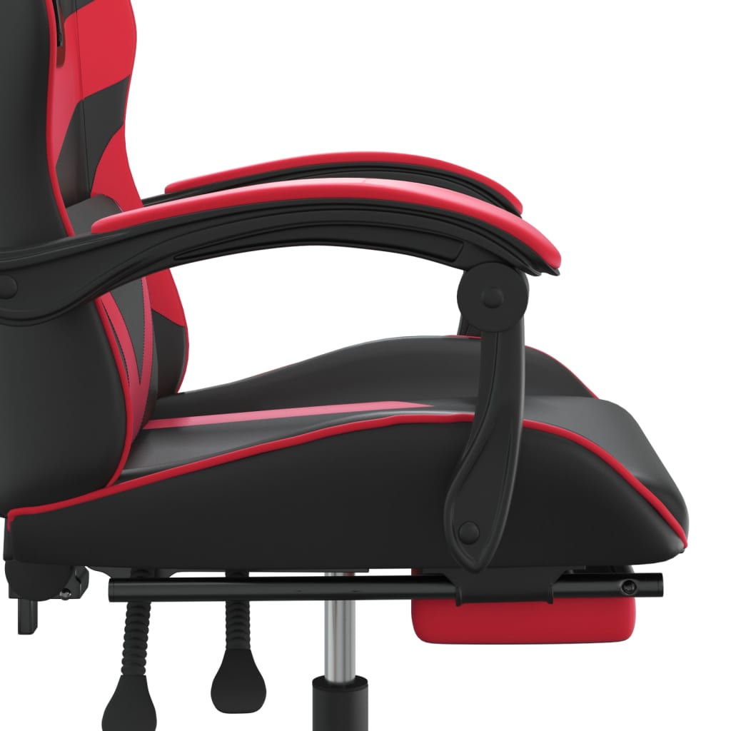 Sedia da Gaming Girevole Poggiapiedi Nero e Rosso Similpelle 349556
