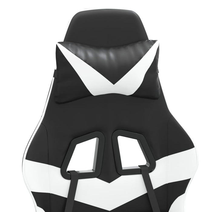 vidaXL Sedia da Gaming Girevole Poggiapiedi Nero e Bianco Similpelle