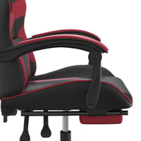 Sedia Gaming Girevole Poggiapiedi Nero e Rosso Vino Similpelle cod mxl 68104