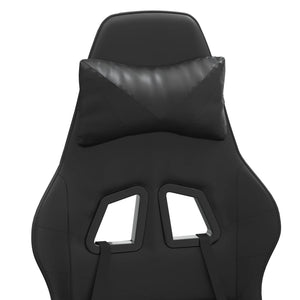 vidaXL Sedia da Gaming Girevole Poggiapiedi Nero in Similpelle