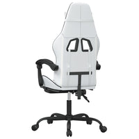 Sedia da Gaming Girevole Poggiapiedi Bianco e Nero Similpelle 349565