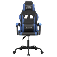 vidaXL Sedia da Gaming Girevole Nero e Blu in Similpelle