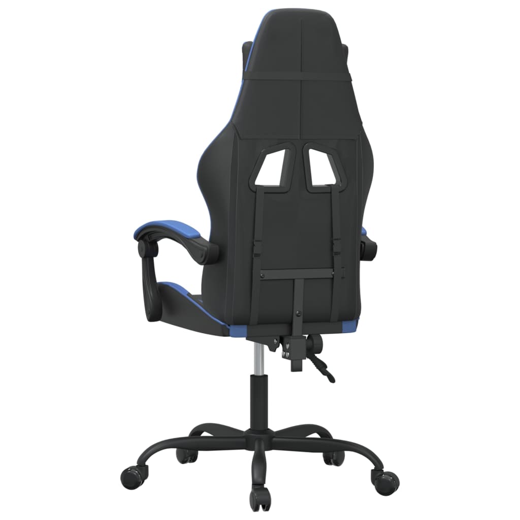 vidaXL Sedia da Gaming Girevole Nero e Blu in Similpelle
