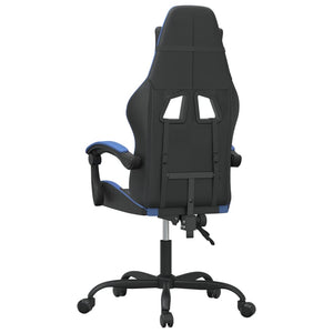 vidaXL Sedia da Gaming Girevole Nero e Blu in Similpelle