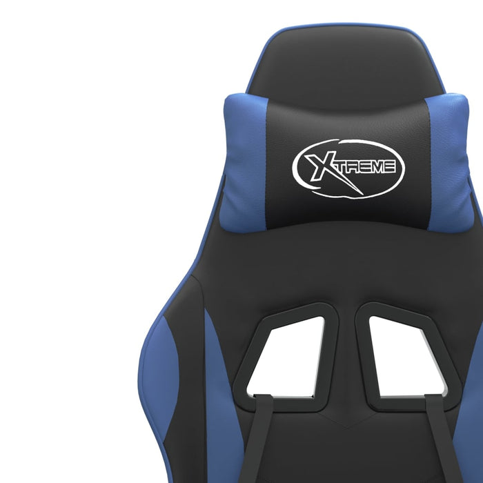 Sedia da Gaming Girevole Nero e Blu in Similpelle 349567