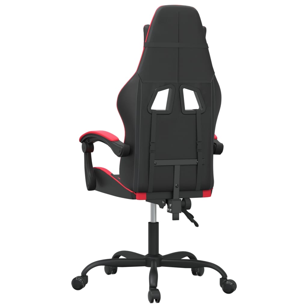 Sedia da Gaming Girevole Nera e Rossa in Similpelle 349568