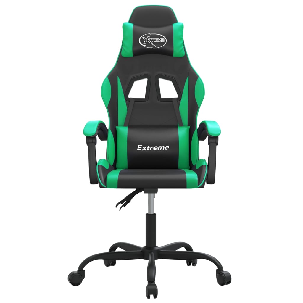 Sedia da Gaming Girevole Nera e Verde in Similpelle cod mxl 64778