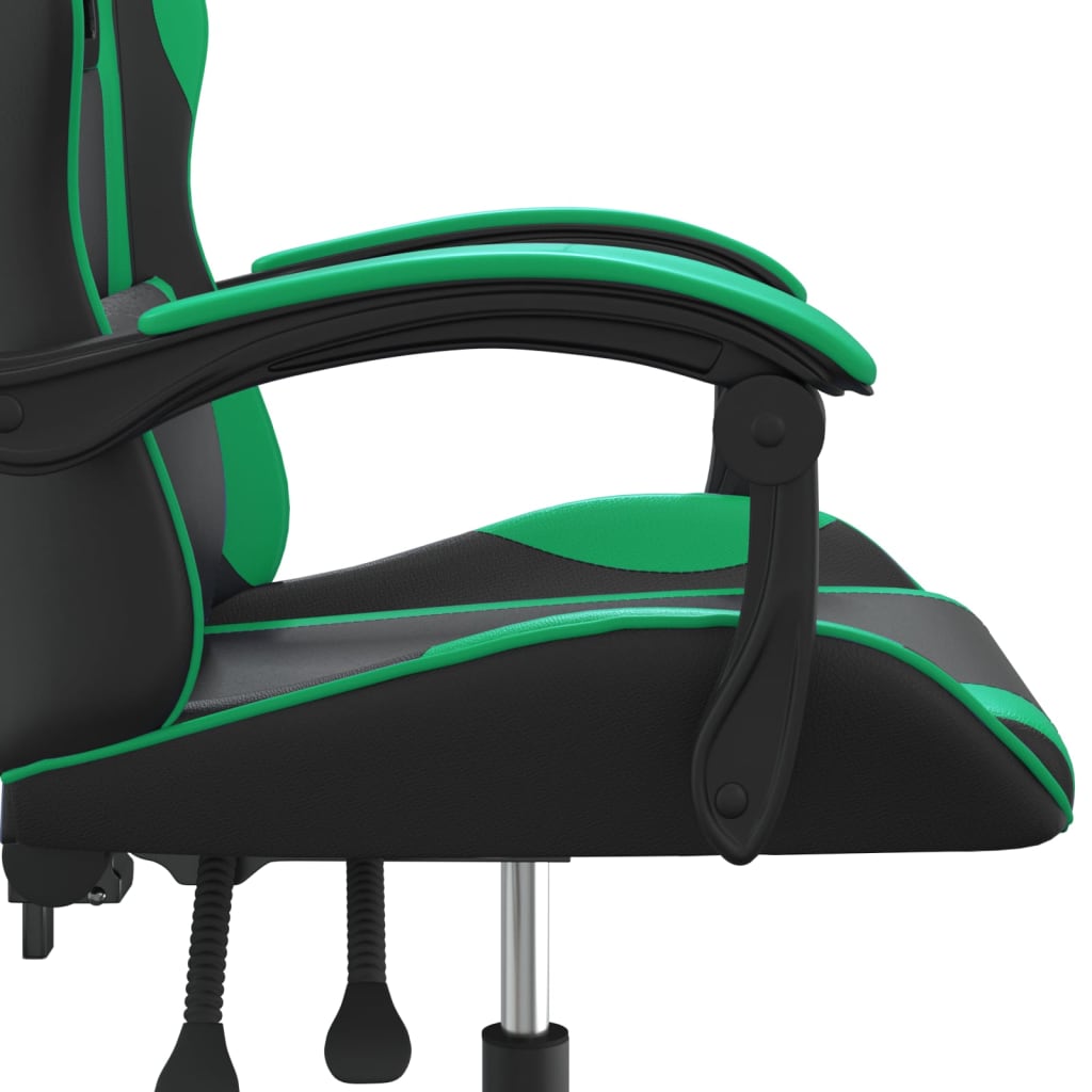 Sedia da Gaming Girevole Nera e Verde in Similpelle cod mxl 64778