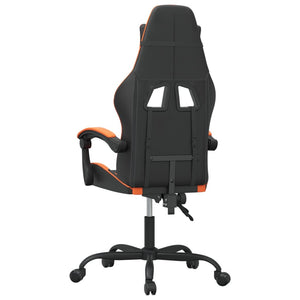 Sedia da Gaming Girevole Nero e Arancione in Similpelle 349573