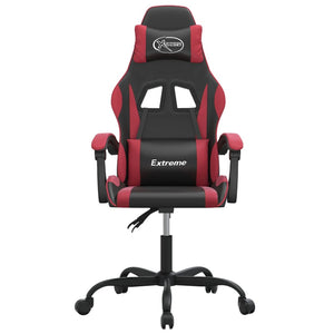 Sedia da Gaming Girevole Nero e Rosso Vino in Similpelle cod mxl 64279