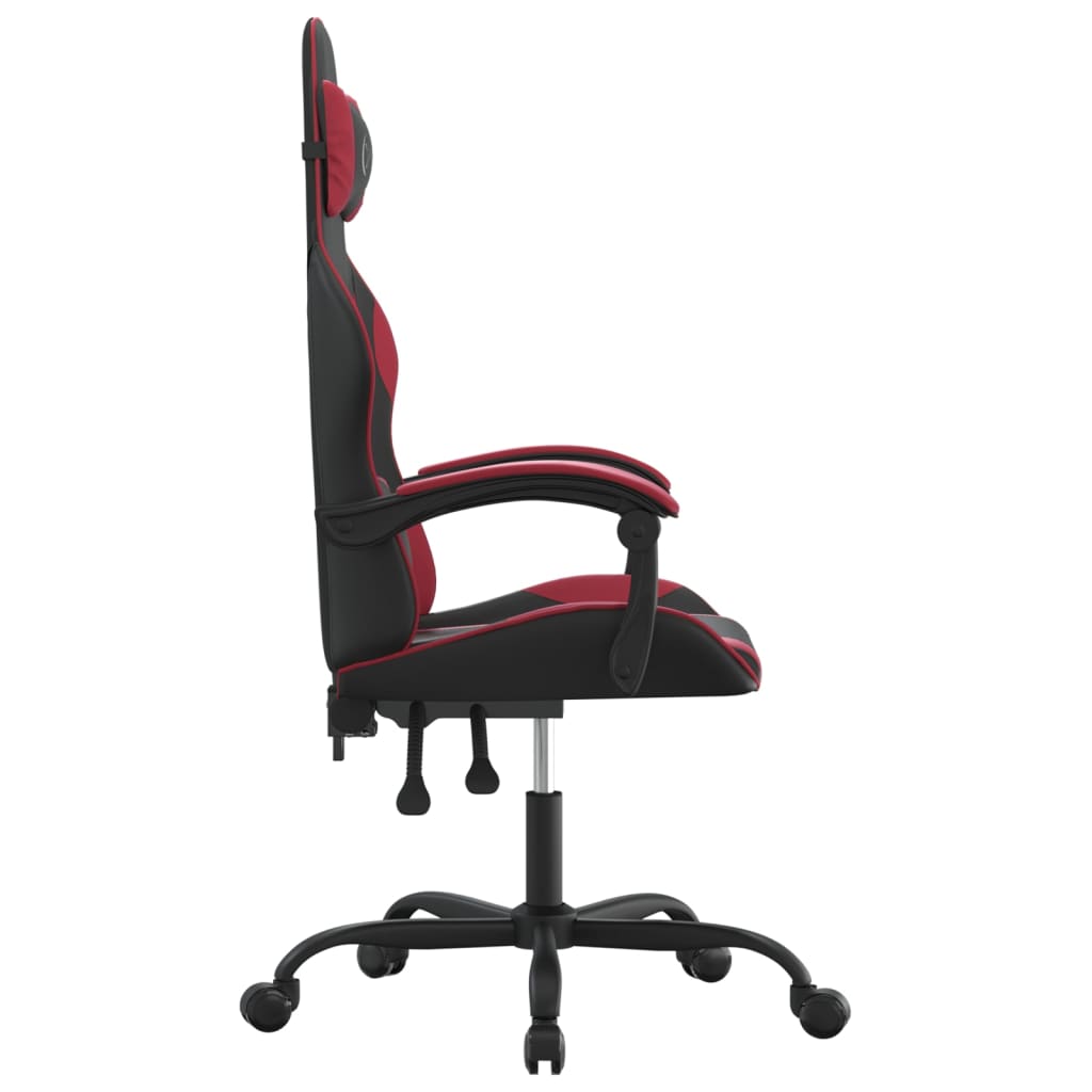 Sedia da Gaming Girevole Nero e Rosso Vino in Similpelle cod mxl 64279