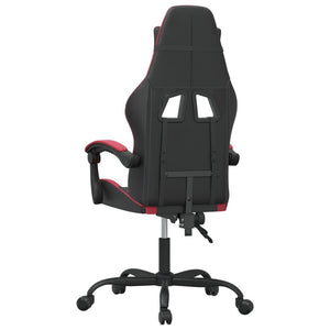 Sedia da Gaming Girevole Nero e Rosso Vino in Similpelle cod mxl 64279