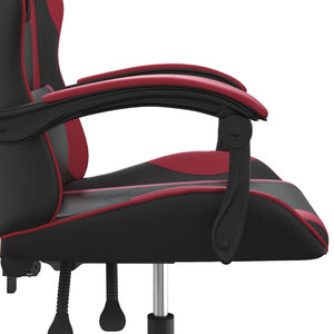 Sedia da Gaming Girevole Nero e Rosso Vino in Similpelle cod mxl 64279