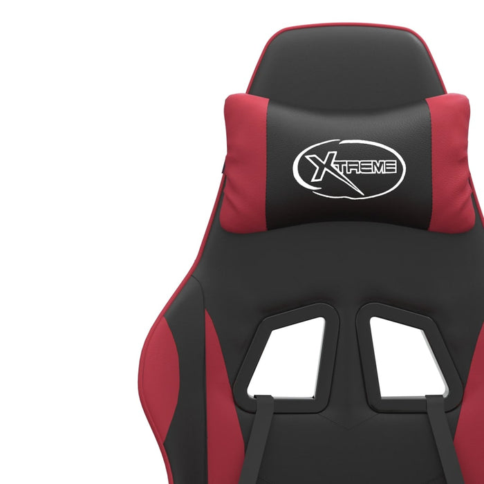Sedia da Gaming Girevole Nero e Rosso Vino in Similpelle 349574