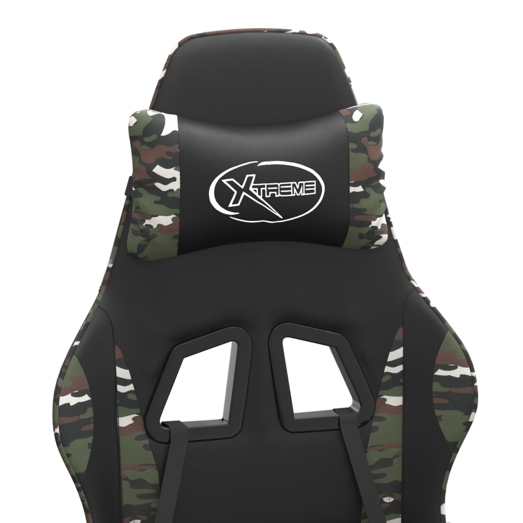 Sedia da Gaming Girevole Nero e Mimetico in Similpelle 349578