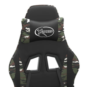 Sedia da Gaming Girevole Nero e Mimetico in Similpelle 349578