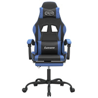 Sedia da Gaming Girevole con Poggiapiedi Nero e Blu Similpellecod mxl 95590