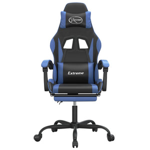 Sedia da Gaming Girevole con Poggiapiedi Nero e Blu Similpellecod mxl 95590