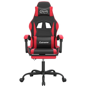 Sedia da Gaming Girevole Poggiapiedi Nero e Rosso Similpelle 349580