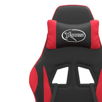 Sedia da Gaming Girevole Poggiapiedi Nero e Rosso Similpelle 349580