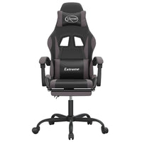Sedia da Gaming Girevole Poggiapiedi Nero e Grigio Similpelle 349583