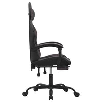Sedia da Gaming Girevole Poggiapiedi Nero e Grigio Similpelle 349583