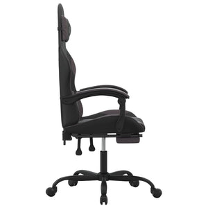 Sedia da Gaming Girevole Poggiapiedi Nero e Grigio Similpelle 349583