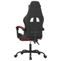 Sedia Gaming Girevole Poggiapiedi Nero e Rosso Vino Similpelle 349586