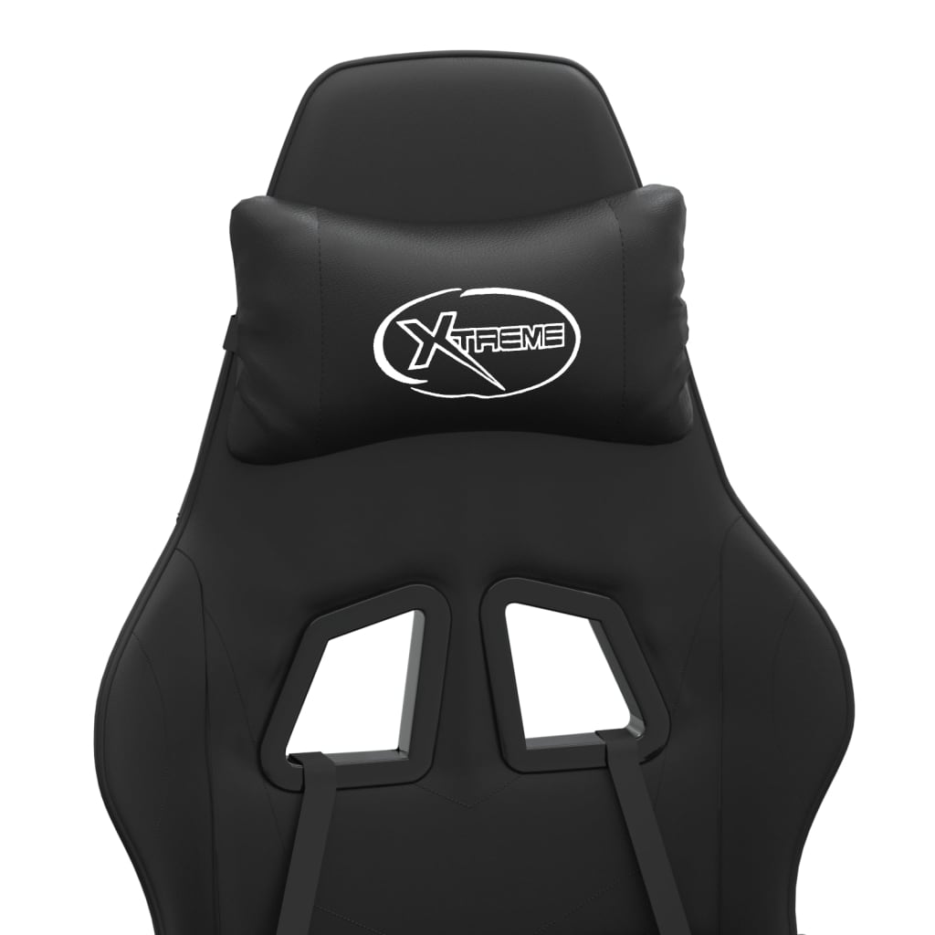 vidaXL Sedia da Gaming Girevole Poggiapiedi Nero in Similpelle