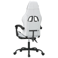 Sedia da Gaming Girevole Poggiapiedi Bianco e Nero Similpelle cod mxl 77547