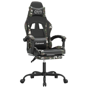 Sedia da Gaming Girevole Poggiapiedi Nero e Mimetico Similpellecod mxl 71564