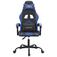Sedia da Gaming Girevole Nero e Blu in Similpelle 349591