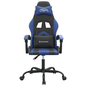 Sedia da Gaming Girevole Nero e Blu in Similpelle 349591