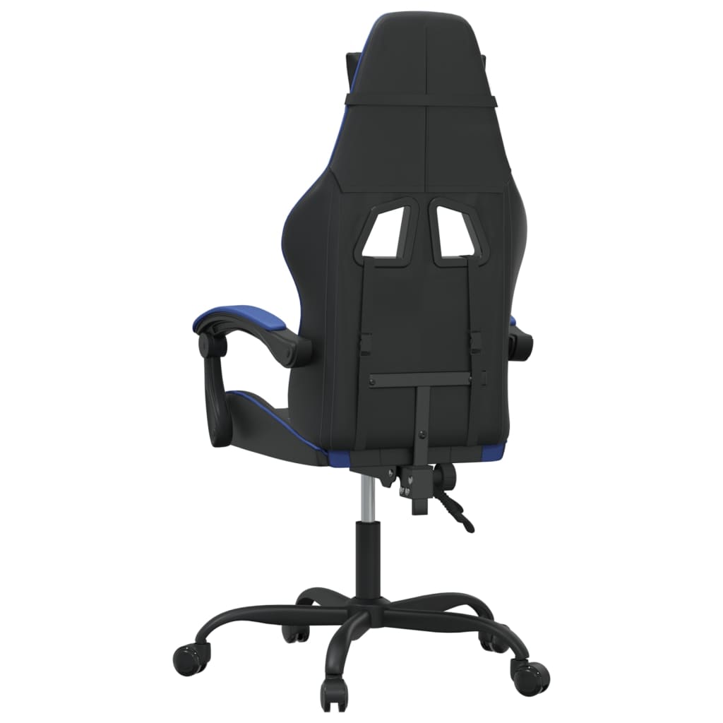Sedia da Gaming Girevole Nero e Blu in Similpelle 349591