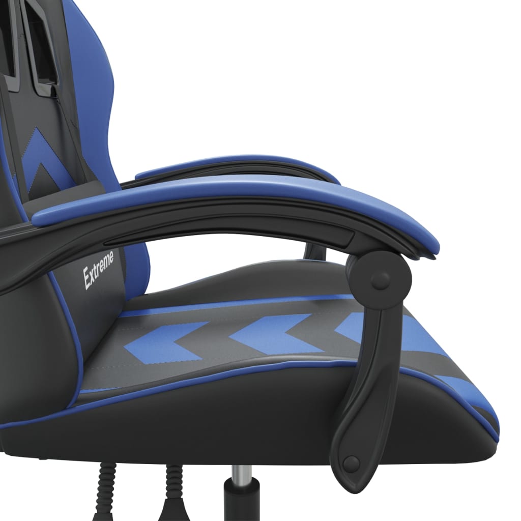 Sedia da Gaming Girevole Nero e Blu in Similpelle 349591