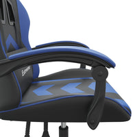 Sedia da Gaming Girevole Nero e Blu in Similpelle 349591
