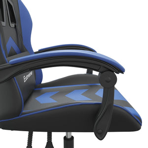 Sedia da Gaming Girevole Nero e Blu in Similpelle 349591