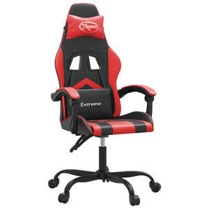 Sedia da Gaming Girevole Nera e Rossa in Similpelle 349592