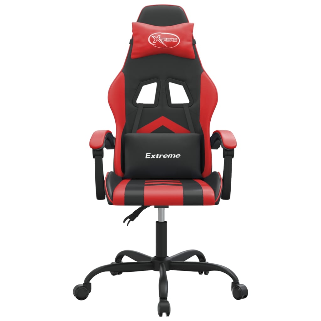 Sedia da Gaming Girevole Nera e Rossa in Similpelle 349592