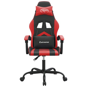 Sedia da Gaming Girevole Nera e Rossa in Similpelle 349592
