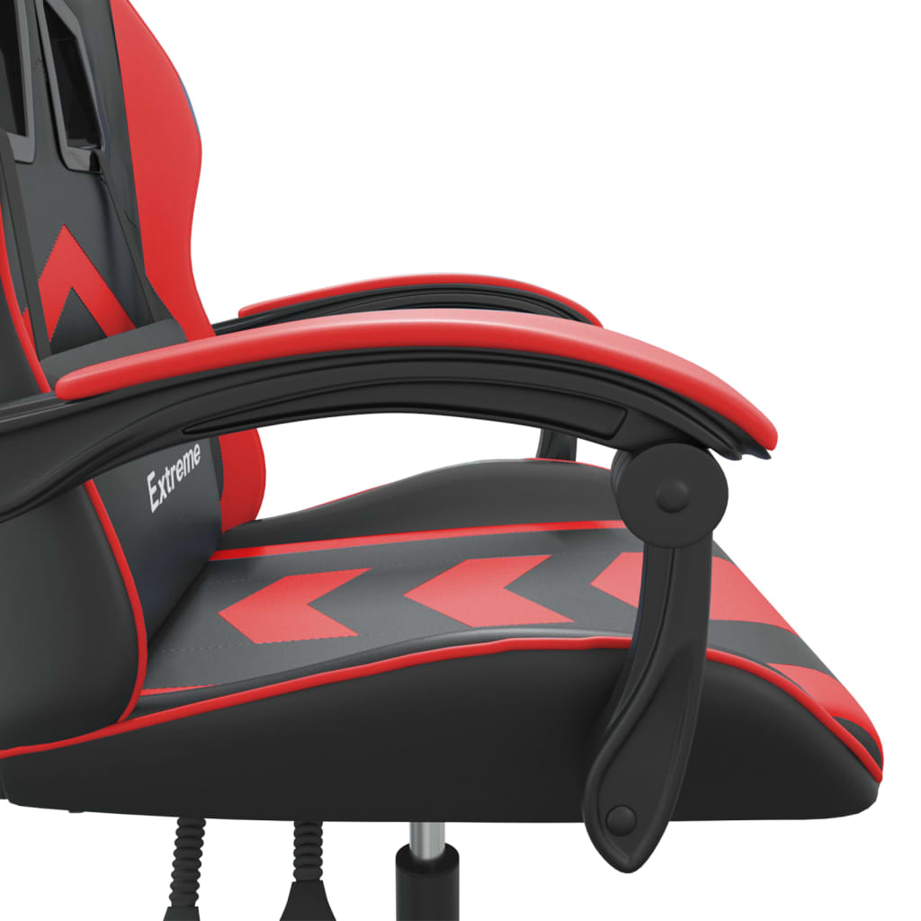 Sedia da Gaming Girevole Nera e Rossa in Similpelle 349592