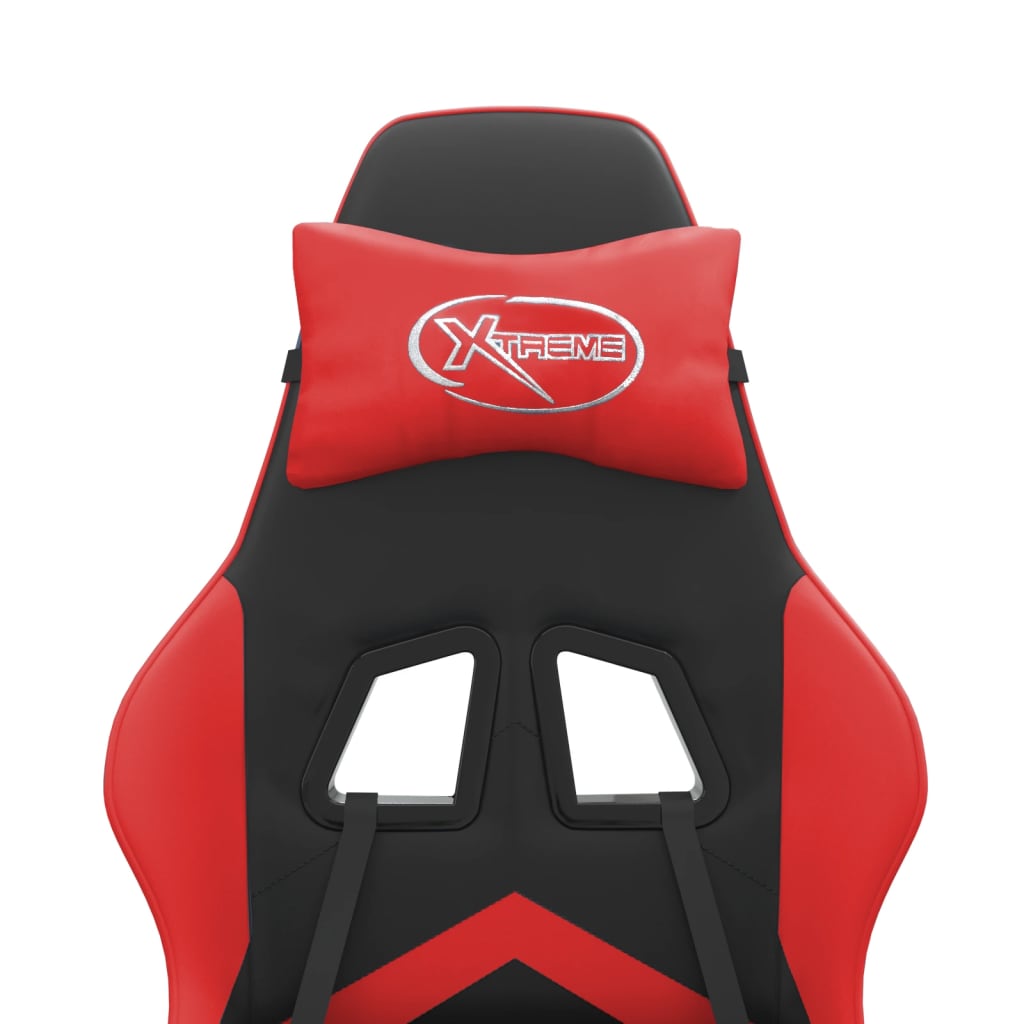 Sedia da Gaming Girevole Nera e Rossa in Similpelle 349592