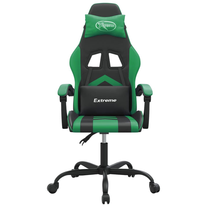 Sedia da Gaming Girevole Nera e Verde in Similpelle cod mxl 61267