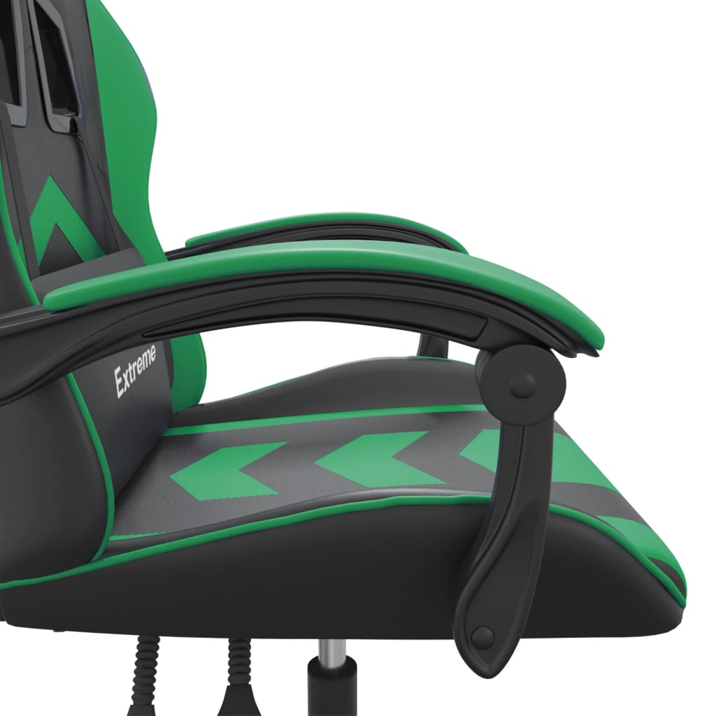 Sedia da Gaming Girevole Nera e Verde in Similpelle cod mxl 61267