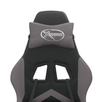 Sedia da Gaming Girevole Nera e Grigia in Similpelle 349595